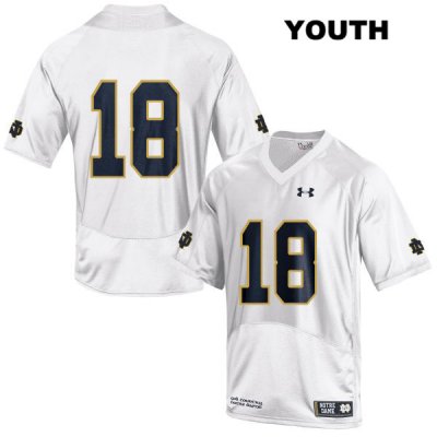 Notre Dame Fighting Irish Youth Joe Wilkins #18 White Under Armour No Name Authentic Stitched College NCAA Football Jersey MTH1699RH